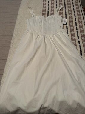 ASTR the label white Corset-Style Midi Dress L